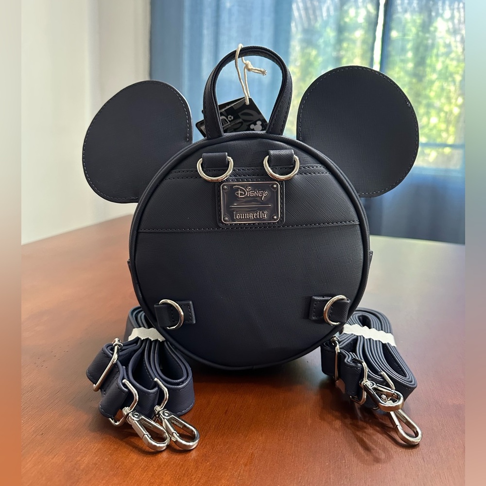Disney Mickey Mouse Navy Blue Paisley Mini Backpack - Picture 5 of 8